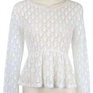 H&M Sheer Lace Peplum Top